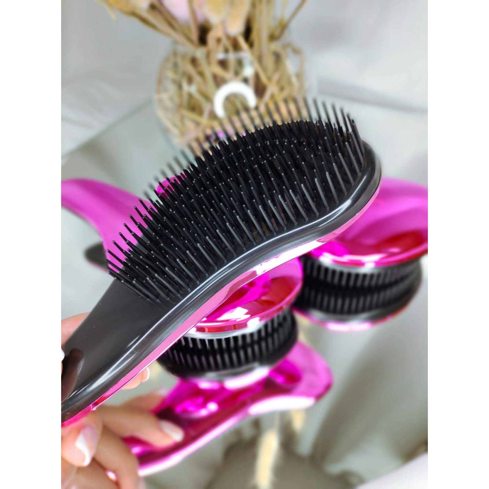 Расческа Detangler Brush, Розовый гальванический