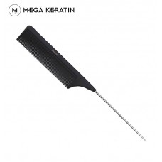 Карбоновая расческа с метал хвостиком MEGAPRO