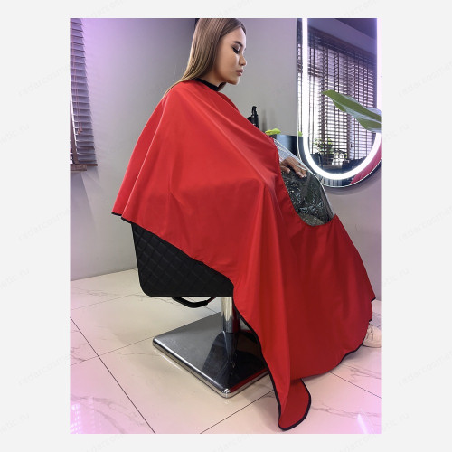 Пеньюар парикмахерский с окном для телефона, красный