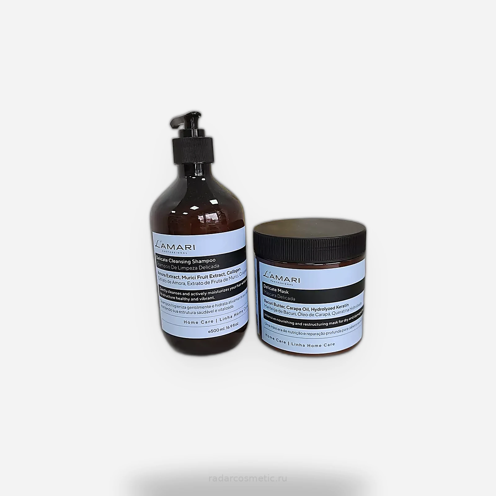 Комплект для домашнего ухода L'AMARI Delicate Shampoo 500 ml + Mask 500 ml