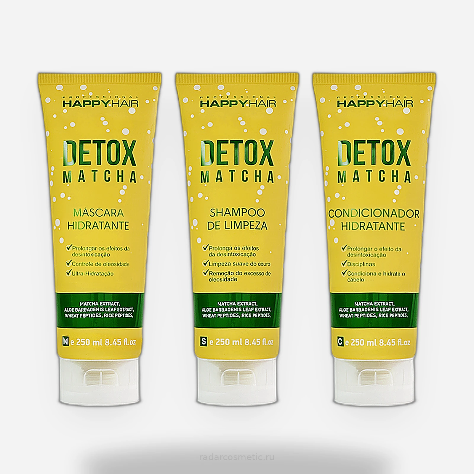 Набор Happy Hair Detox Matcha шампунь +маска + кондей без сульфатов  250/250 мл