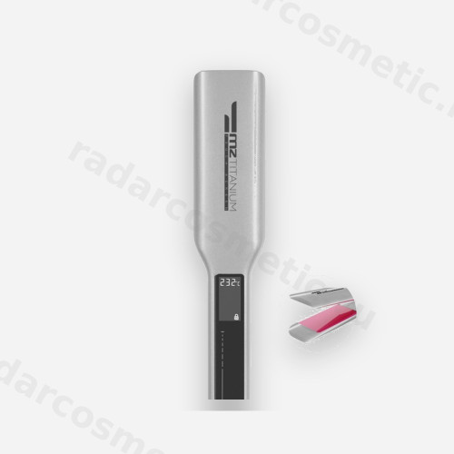 Утюжок MZ Titanium Серебро, Розовые широкие пластины, титан, 230С