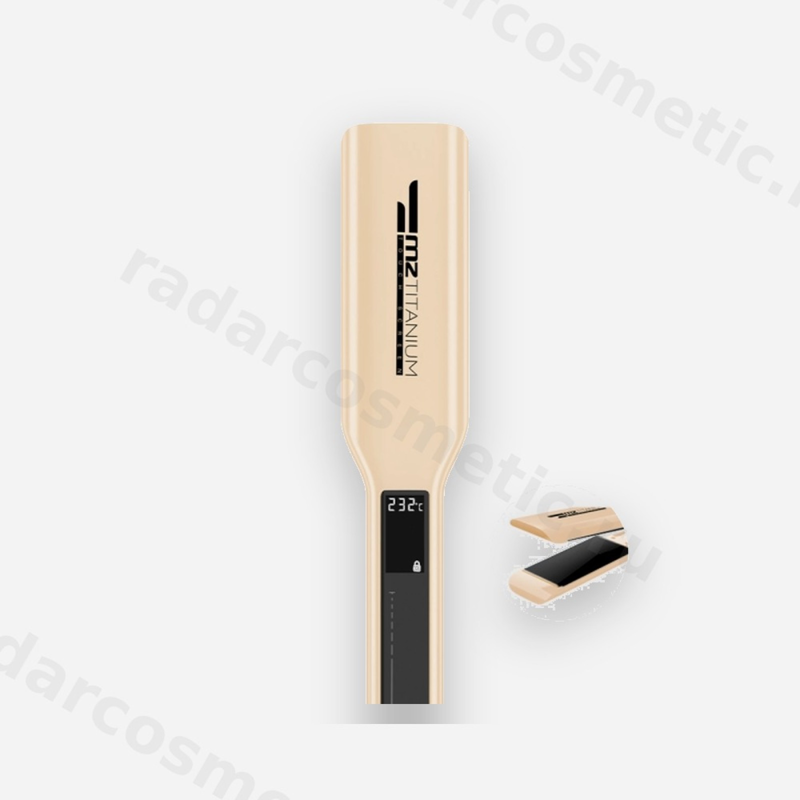 Утюжок MZ Titanium капучино, черные пластины, глянец