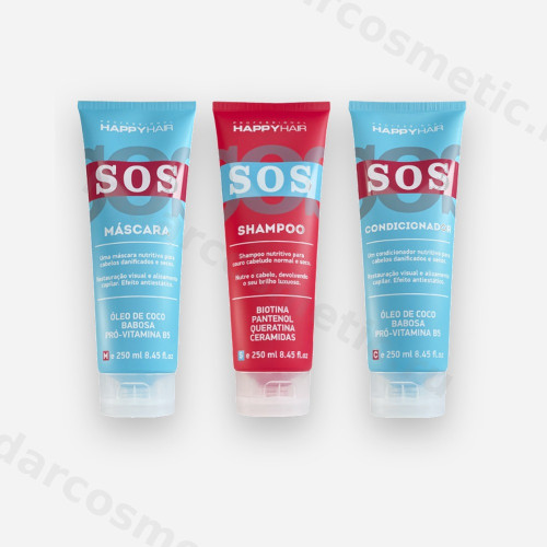 Набор Happy Hair SOS шампунь+ кондиционер + маска без сульфатов 250/250/250 мл