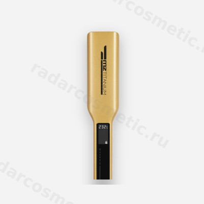 Утюжок MZ Titanium Золотой, широкие пластины, титан, 230С