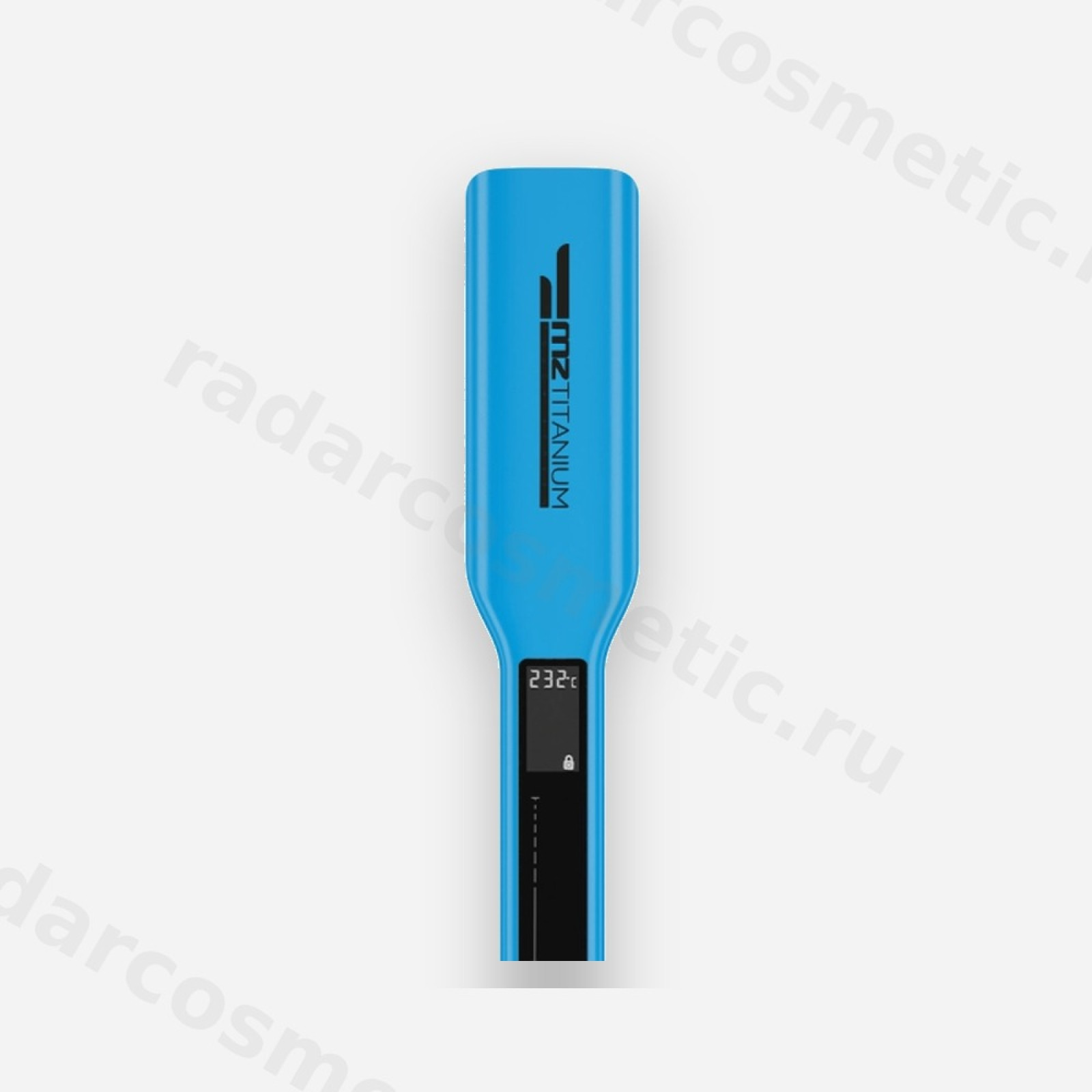 Утюжок MZ Titanium Голубой, широкие пластины, титан, глянец , 230С