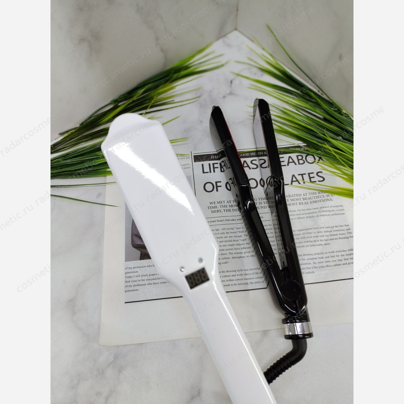 Инфракрасно-ультразвуковой утюжок Infrared & Ultrasonic широкие пластины, Белый